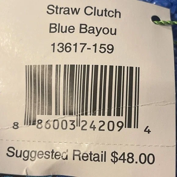 NWT Vera Bradley Straw Clutch in Blue Bayou - Picture 5 of 5